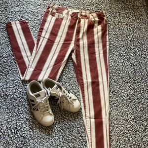 Striped Ankle Jeans